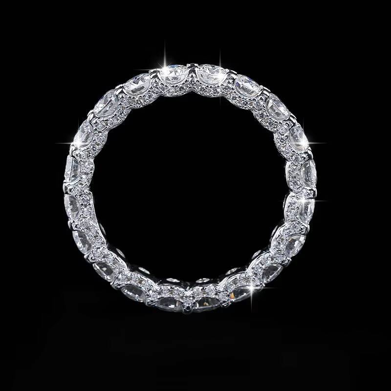 Factory Wholesale 925 Sterling Silver VVS D Color Moissanite Ring Width 3mm for Women Wedding Ring
