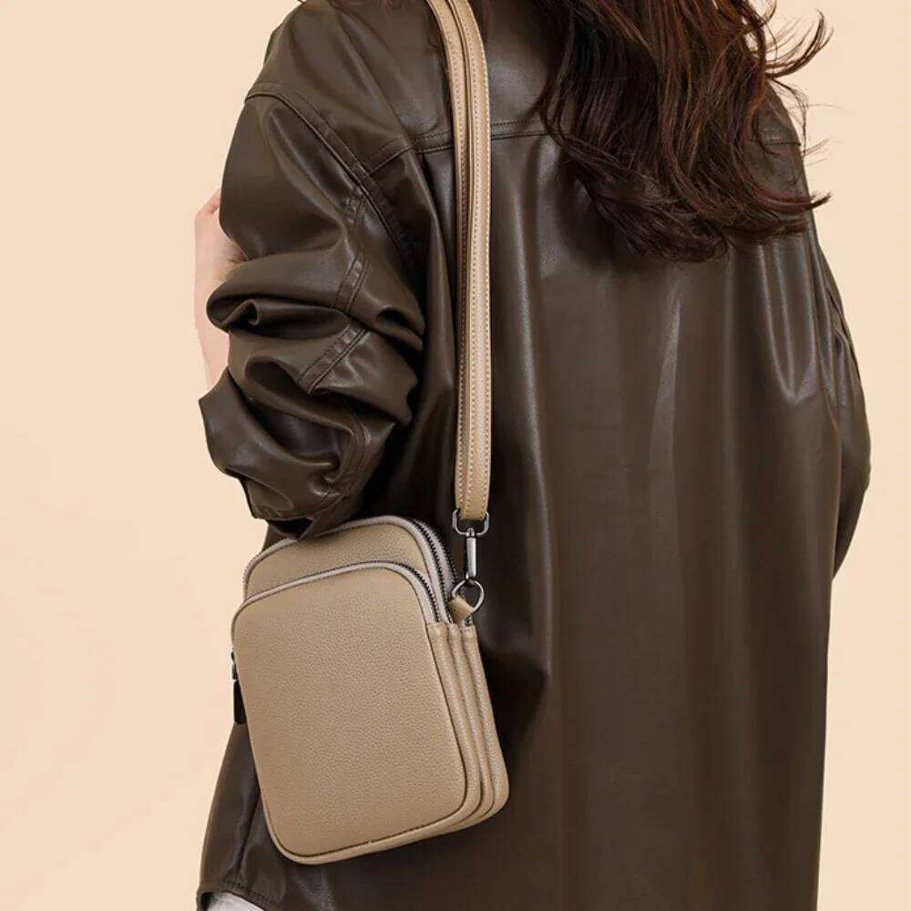 New 100% Genuine cowhide Women's Leather Mobile Phone For Women Designer Crossbody Bag Messenger Bags Sac