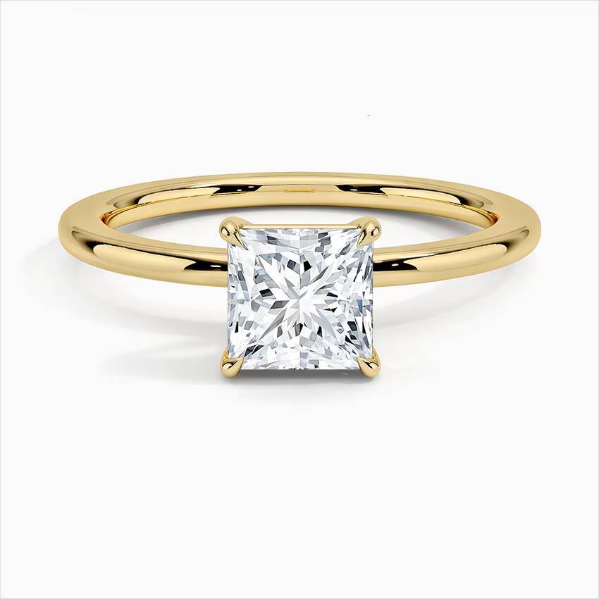 Engineered Real 9k 10k 14k 18k White Gold Yellow Gold 1CT DEF VS VVS Princess Cut Lab Diamonds Engagement Rings