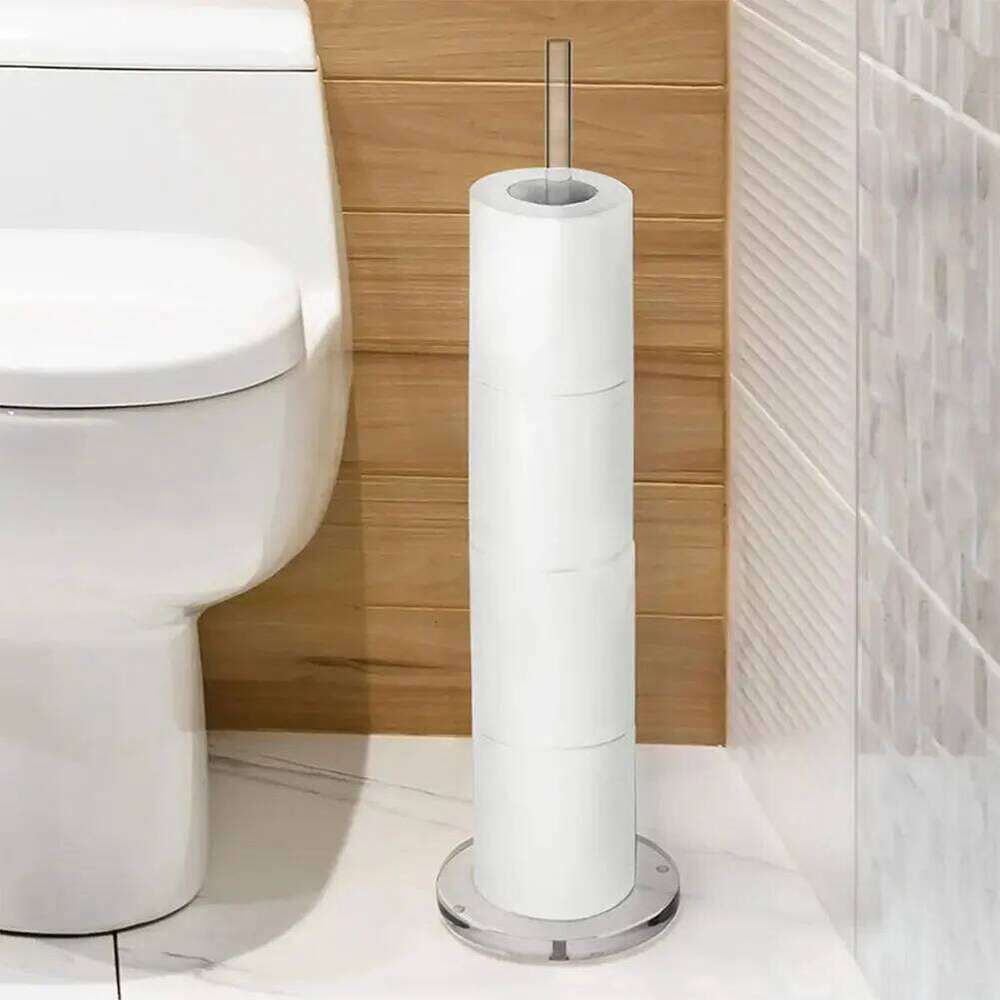 Freestanding Holder Vertical Paper Rack Modern Space Saving for Toilet Spare Rolls Storage 26W0131