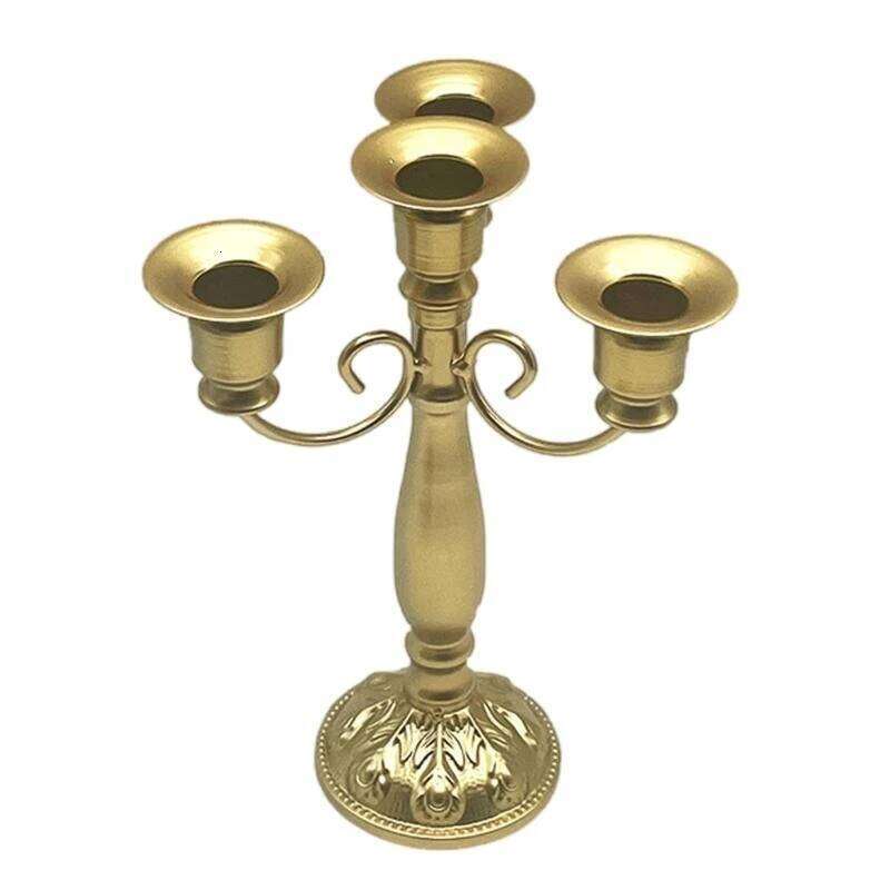 97QC Vintage Baroques Iron Candelabra 4 Arms Holder for Table Centerpieces Y260131