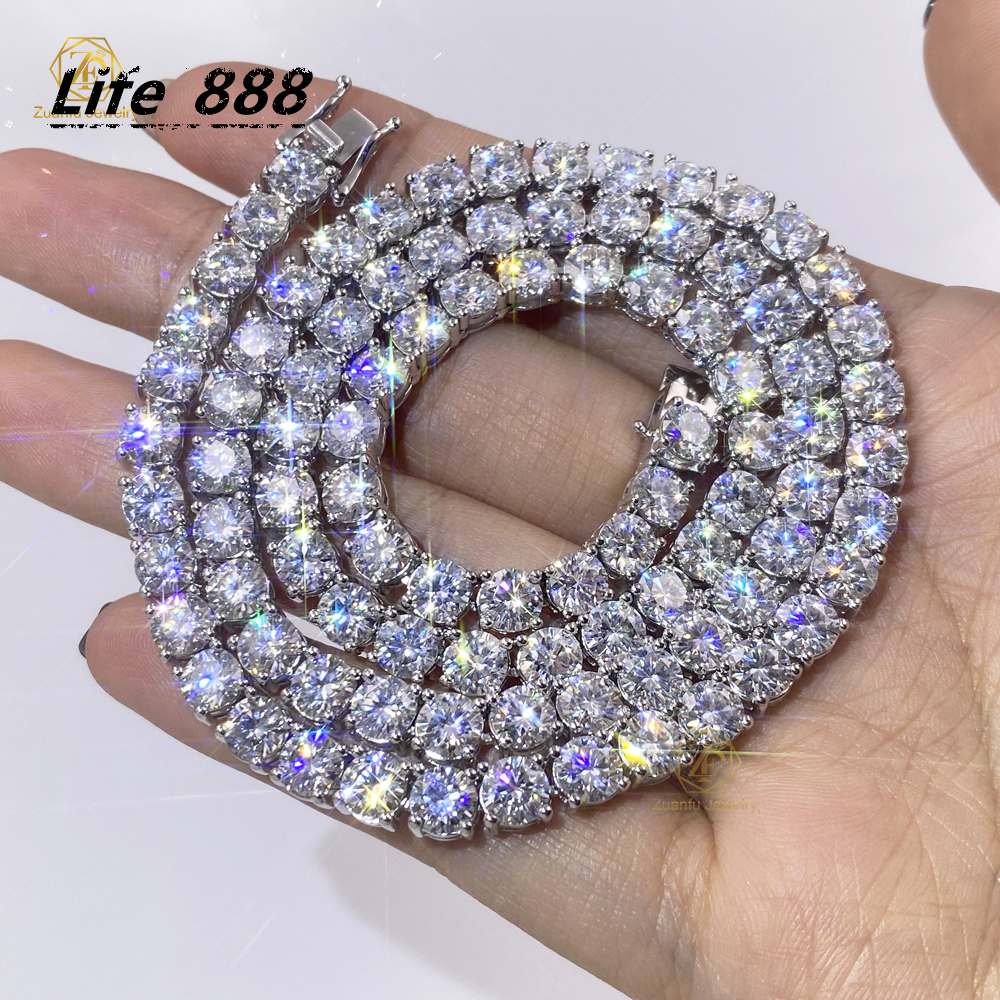 Luxury Pass Diamond Tester GRA Diamond Tennis Bracelet Iced Out 2MM 3MM 4MM 5MM VVS Moissanite Tennis Chain 925 Silver Hip Hop