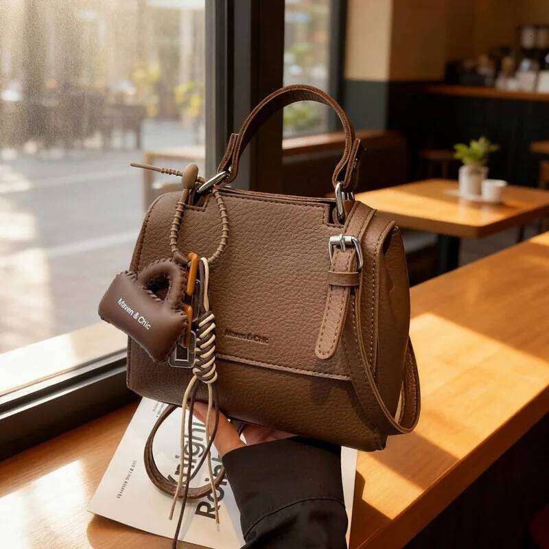 Cross-Border Foreign Trade Hot Sale Winter New Solid Color Tote Female Fashionable RetroPUShoulder Crossbody Bag XJ260131