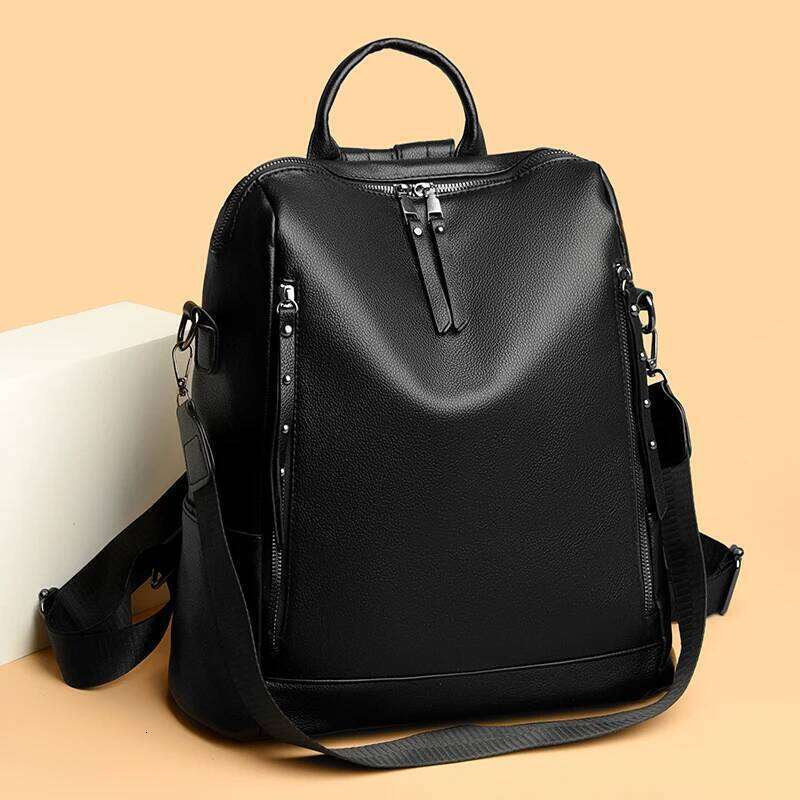 Fashion Trend Women's Backpack High Quality Soft Leather Women School Bag Famous Luxury Designer Female Shoulder Bags Sac A Dos