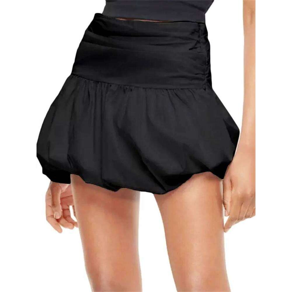Summer Women Bubble High Waist Pleated Mini Skirt Streetwear for Casual Daily XJ260131