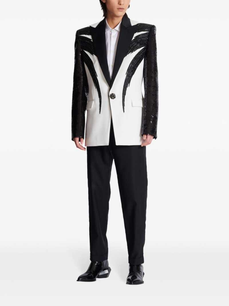 Fashion Mens Suits 2 Pieces Jacket Pants Peaked Lapel Single Breasted Rhinestones Beading Special Occasion Party Customized traje de hombre