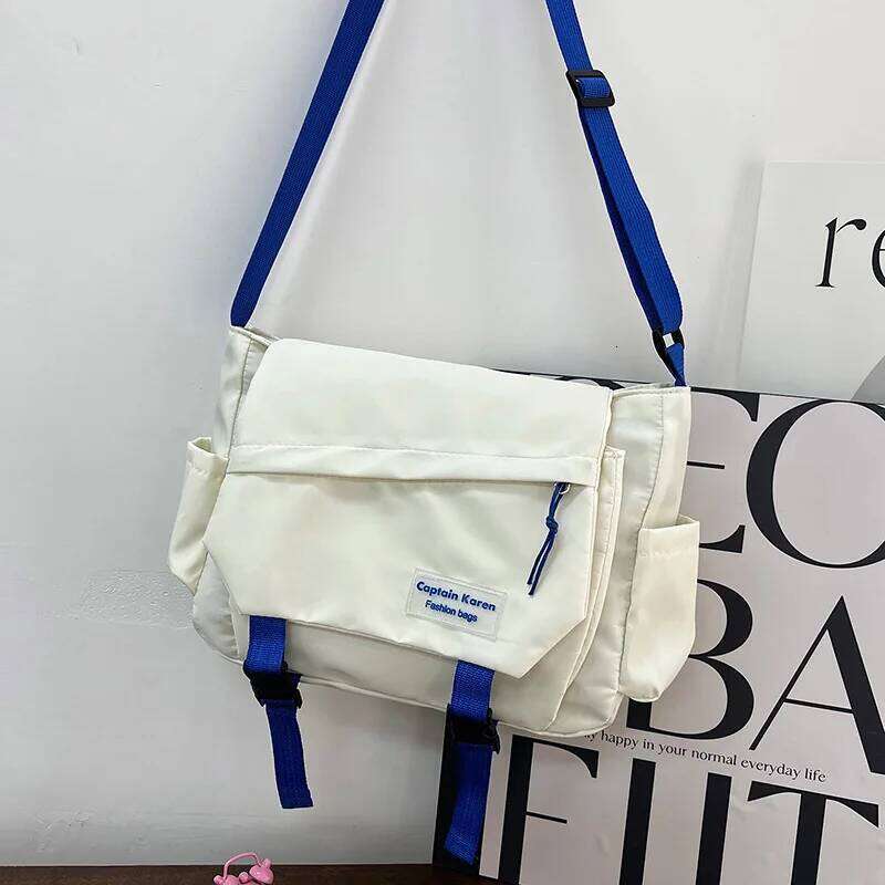 Women's Korean Casual Student School Bags for Teenage Girls Messenger Shoulder Crossbody Bag Unisex