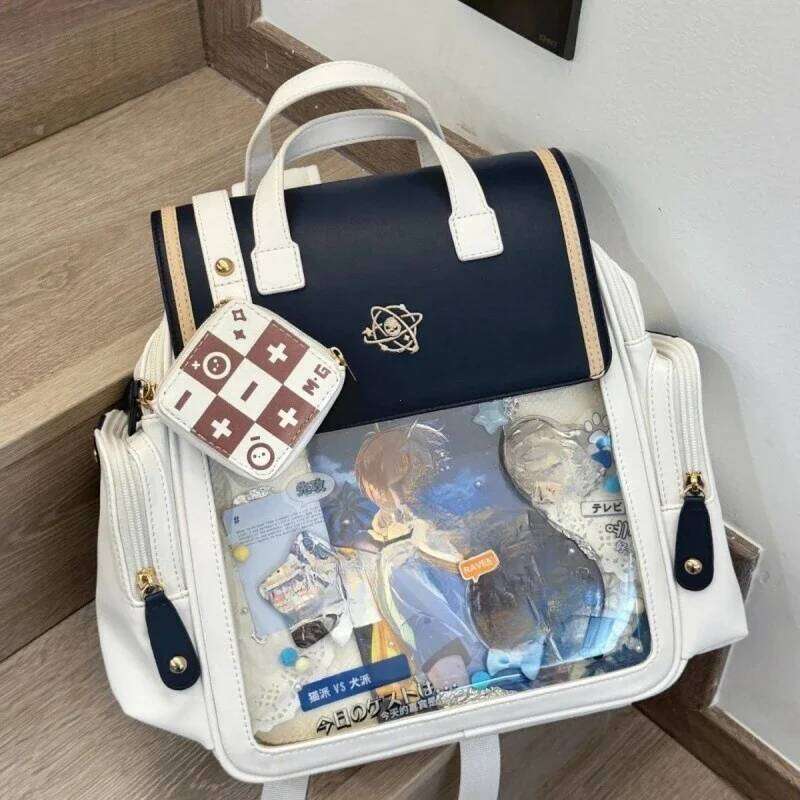 JK Girl Harajuku Transparent School Bag for Y2K Japanese Cute Ita Backpacks Women College Style Student Backpack
