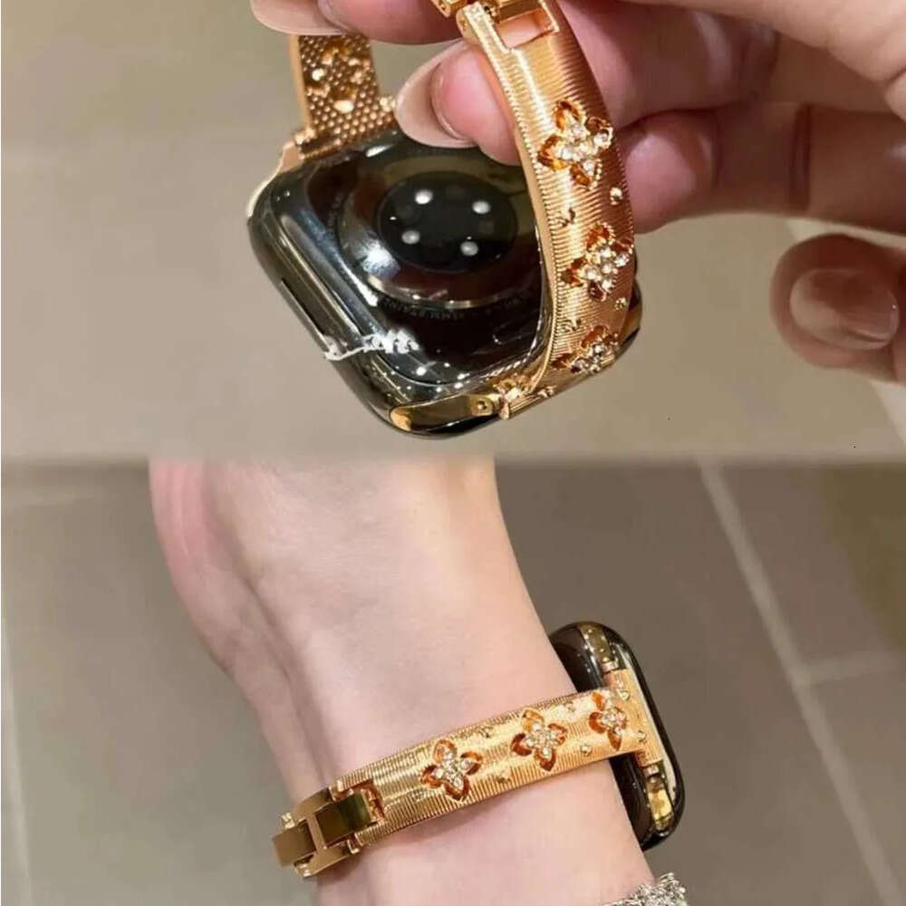 N Bling Stainless Steel Bracelet Link For Watch Band Series 8/7/6/10/9 40mm 41mm 38mm 42mm 44mm 45mm 46mm Strap Y250820