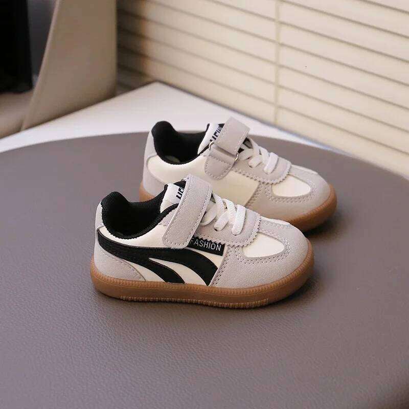 Children's Sneakers 1-8 Years Old Beige Lightweight Boys Girls Casual Four Seasons Black Soft Non-slip Kids Single Shoes Y260128