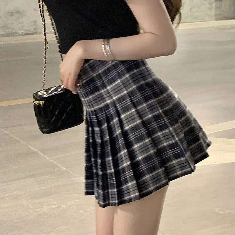 Plaid Half Length Women's A-line Short High Waist Girl Skirt Ropa Mujer Mini Skirts Clothes for Women XJ260131