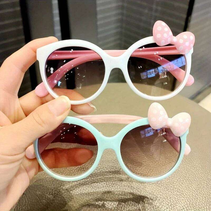1-2PCS AdTosdocument Night Sunglasses Bow Decor Big Frame Teen Boys Girls Outdoor Party Vacation Travel Sun Glasses for Children H260130