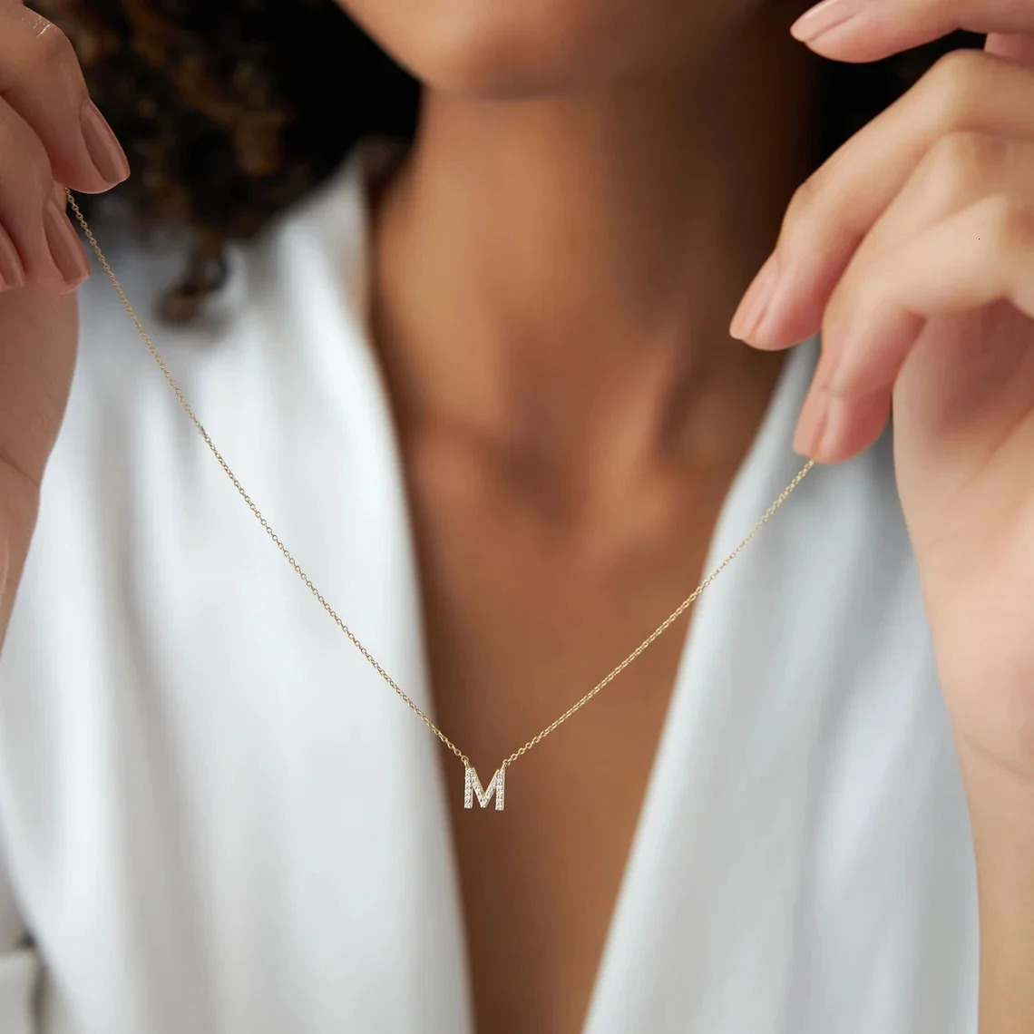Mini Zircon Letter Choker Necklace for Women Delicate Gold Color Alphabet Charms Pendant Trendy Party Jewelry Gifts 260128