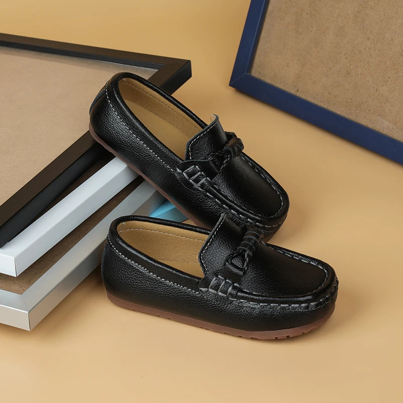 Genuine Leather Kids Loafers Baby Little Boys Girls Moccasins Toddler Flats Casual Boat Childrens Wedding Shoes Autumn 260124