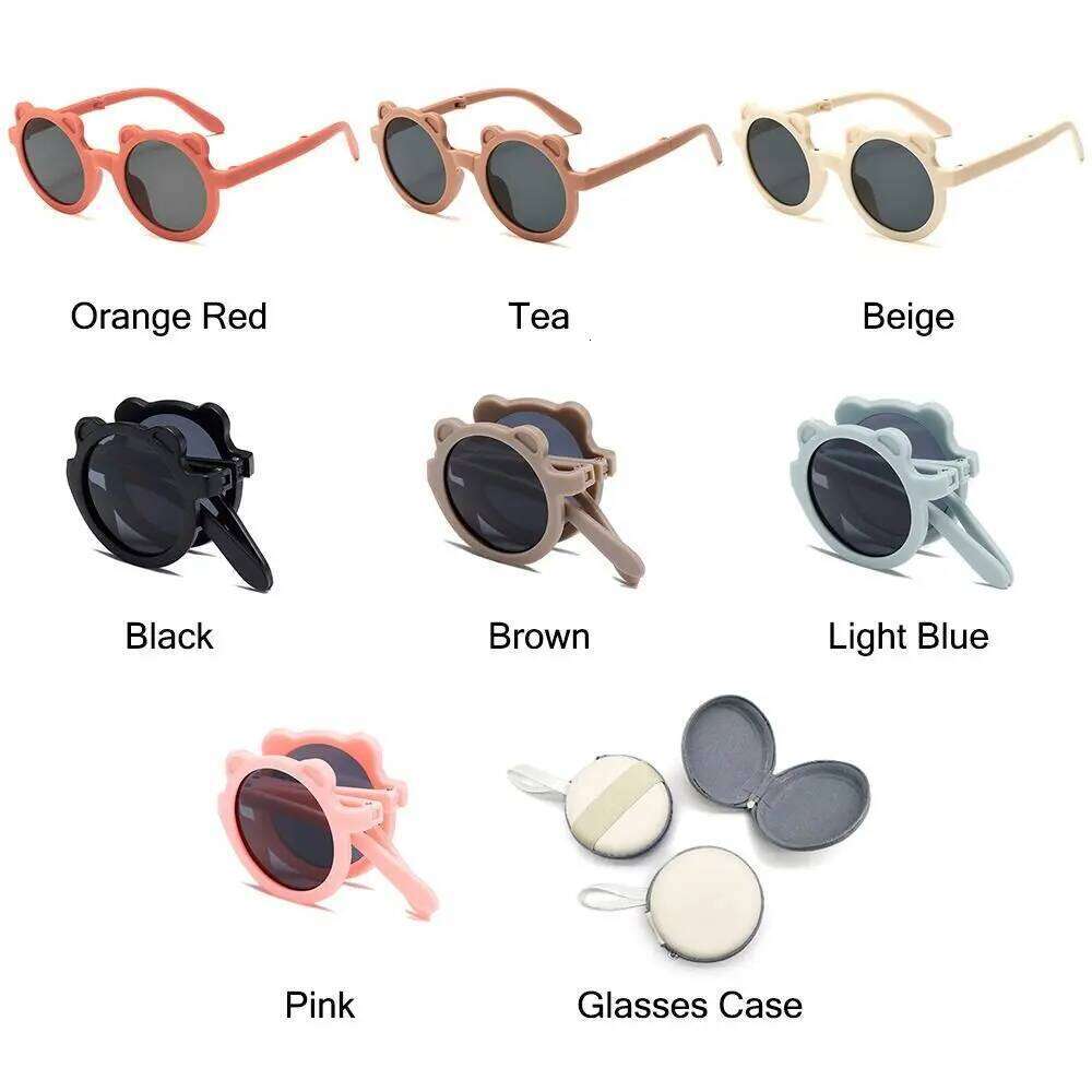 Cute Foldable Children's Sunglasses Protection Boys Girls Shades Bear Sun Glasses for Outdoor Play H260130