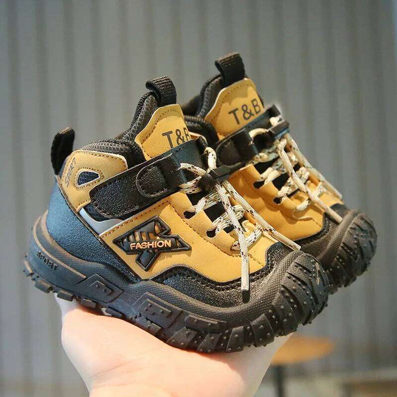 Kids Athletic 2025 Boys Dad Spring Fall Casual Sneakers Non-Slip Soft Bottom Toddler Running Walking Shoes Y260128