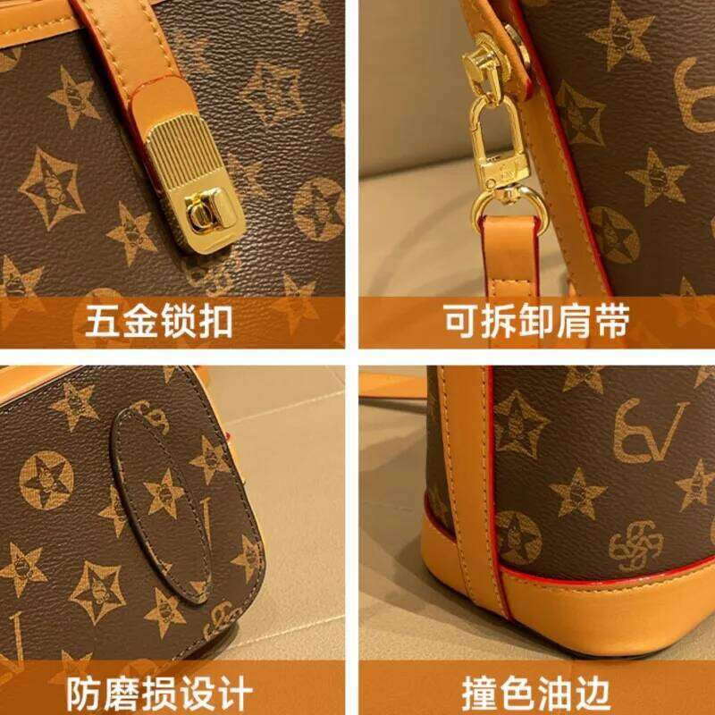 Light luxury brand women's bucket 2024 new high-end feeling autumn and winter fashion designer handbag crossbody bag