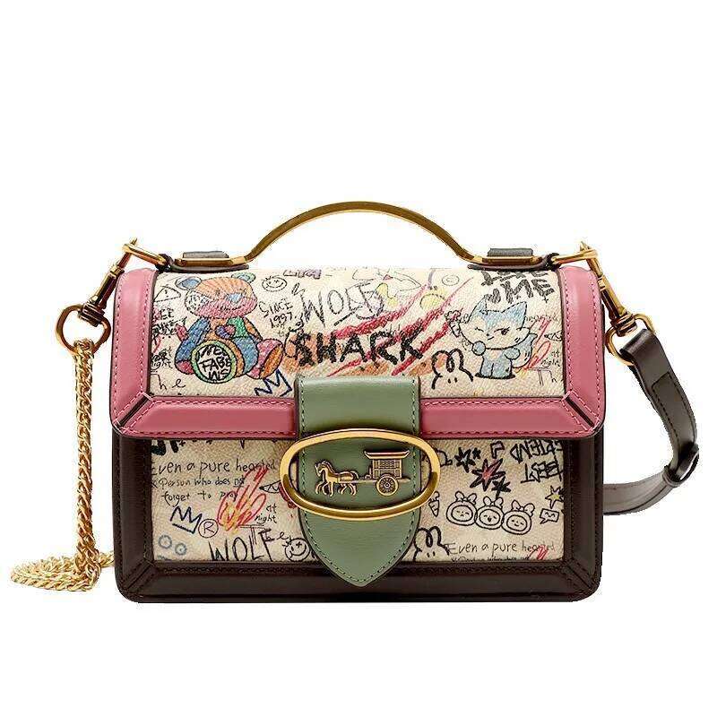 Women's handbag high-end designer single shoulder crossbody 2024 new light luxury contrasting color bag