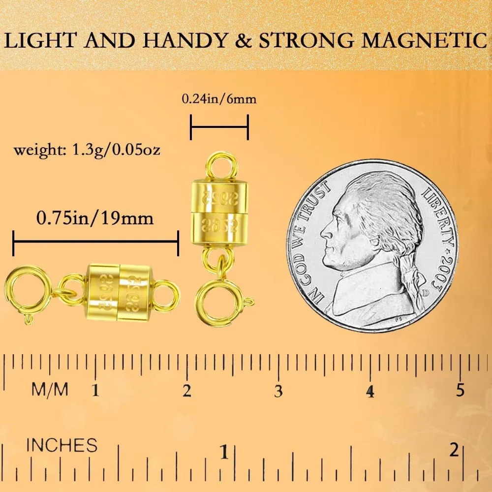 925 Silver Magnetic Necklace Clasps Magnetic Necklace Clasps and Closures for Bracelet Necklace Extender 260124