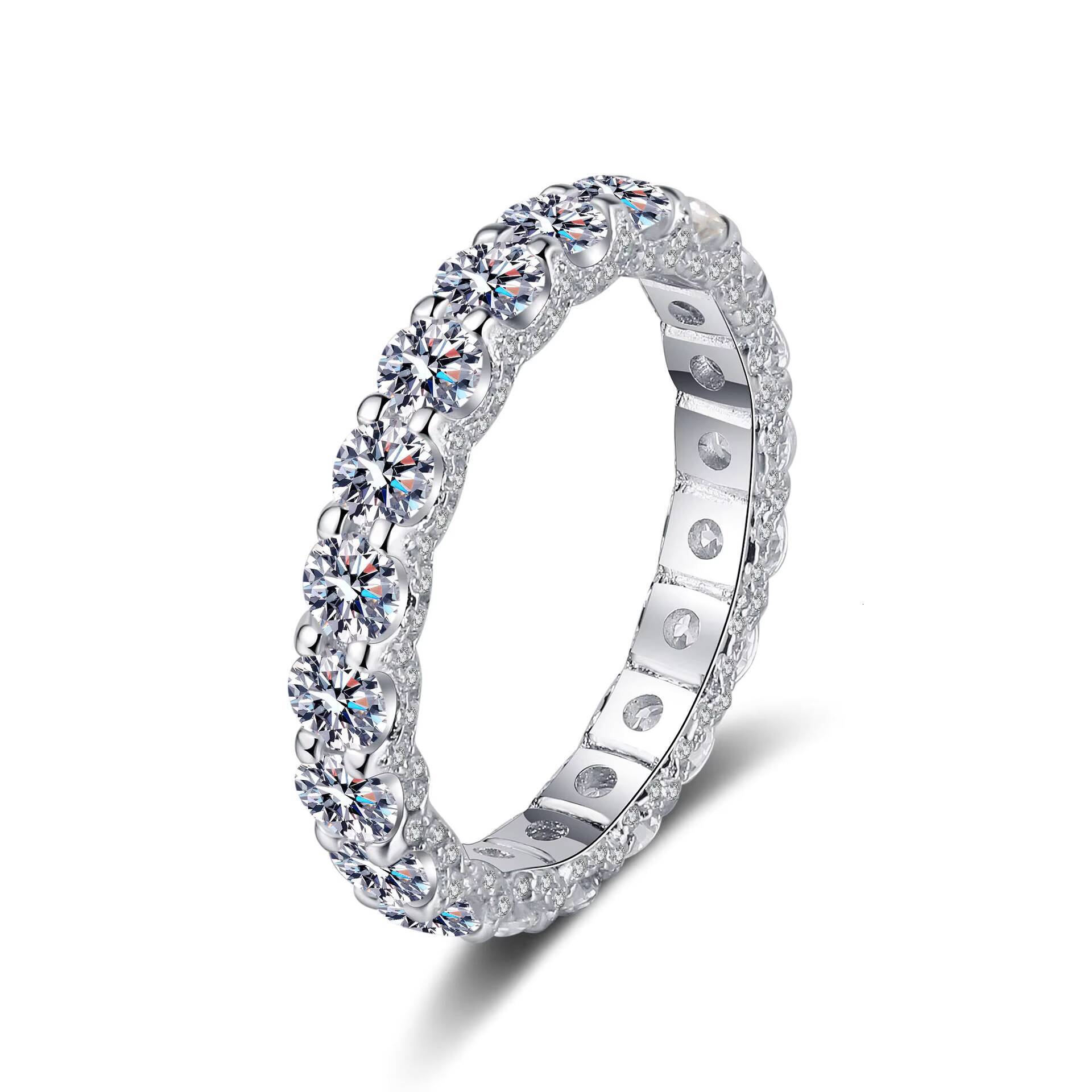 Factory Wholesale 925 Sterling Silver VVS D Color Moissanite Ring Width 3mm for Women Wedding Ring