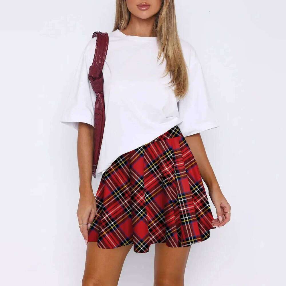 Harajuku Short Skirt New Women Zipper High Waist School Girl Pleated Plaid Mini Preppy Style Falda Sexy Mujer XJ260131