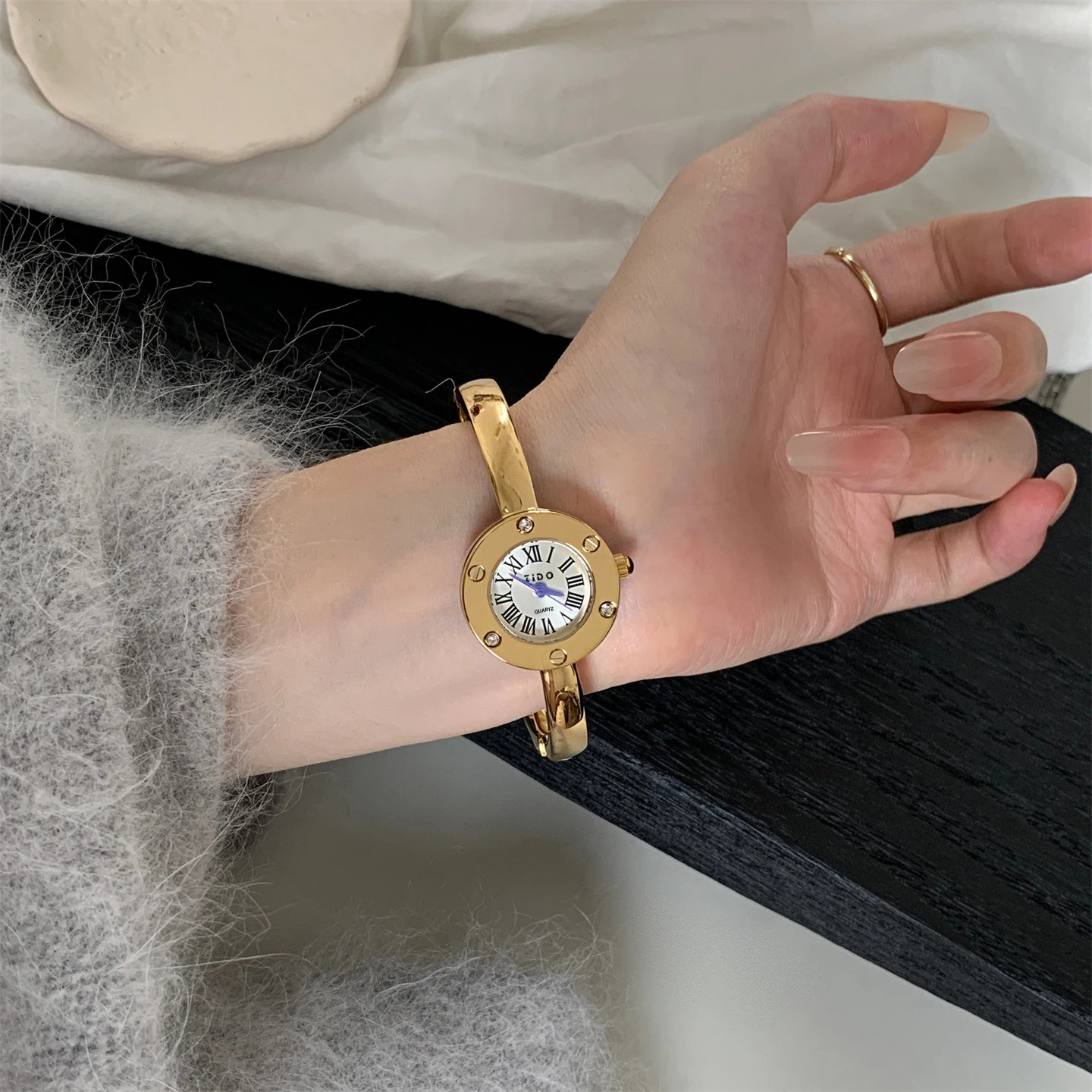 Womens Vintage Quartz Watch Small Elegant Fashion Waterproof Stainless Steel Bracelet Birthday Gift Watch 260126