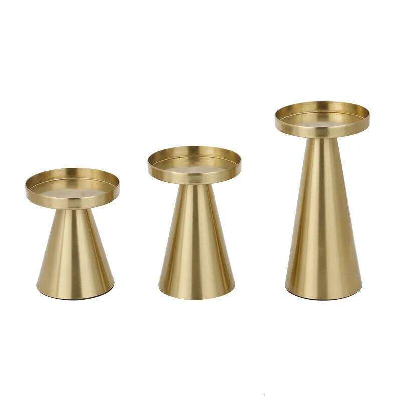 Holders Pillar Candles,Small Metal Stick Candle Holder for Wedding,Dining Room Table Centerpiece,Holiday Decor Y260131