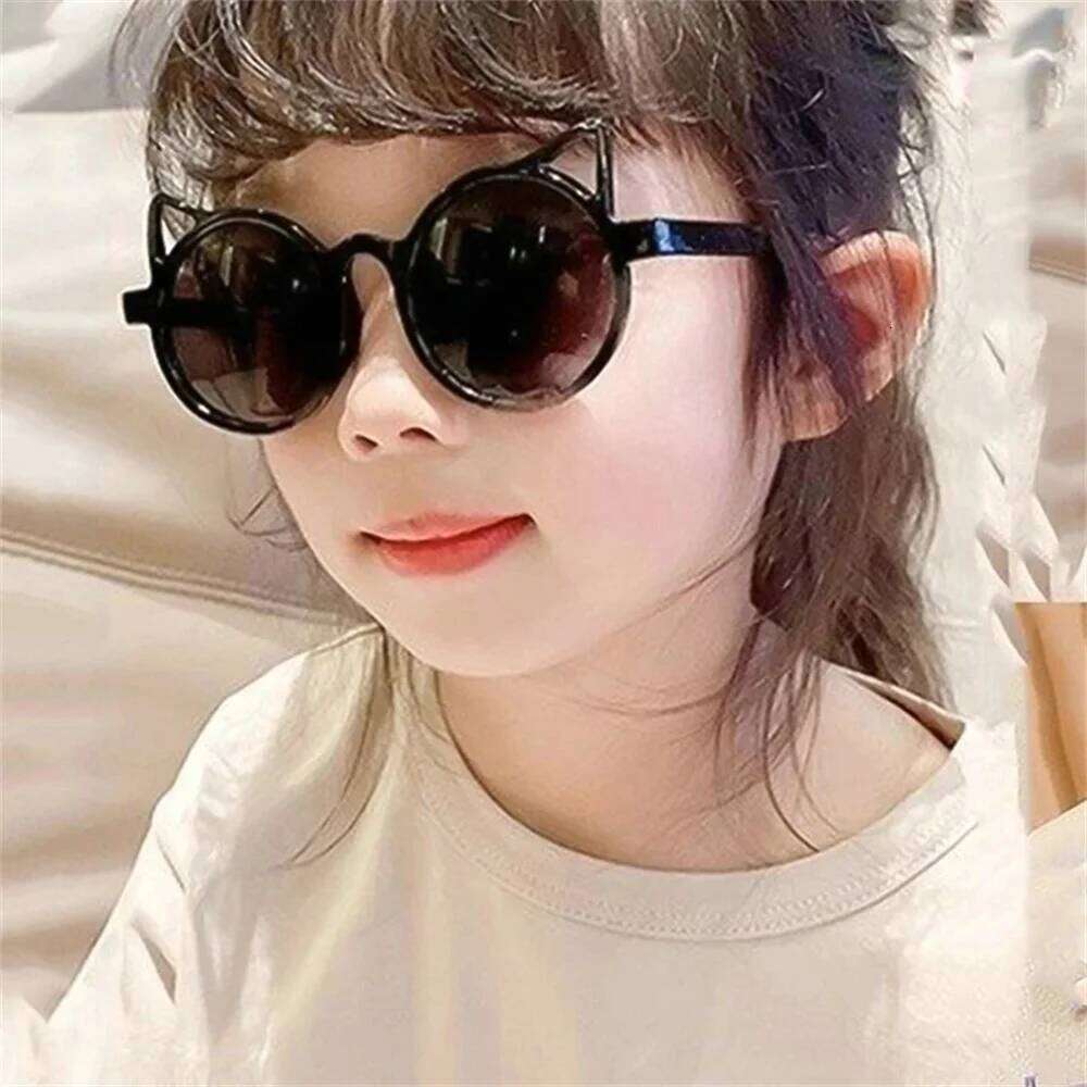 Children Cute Sunglasses Girls Boys Summer Cat Ears Animal Cartoon Sun Glasses Lovely Vintage Eyewear UV Protection Goggles H260130