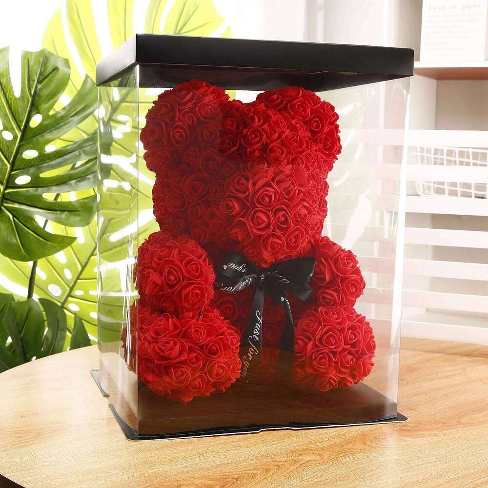 2026 Flower Eternal Rose Teddy Bear for Mom Mother's Birthday Valentine's Day Anniversary Gifts Artificial Decor Y260131