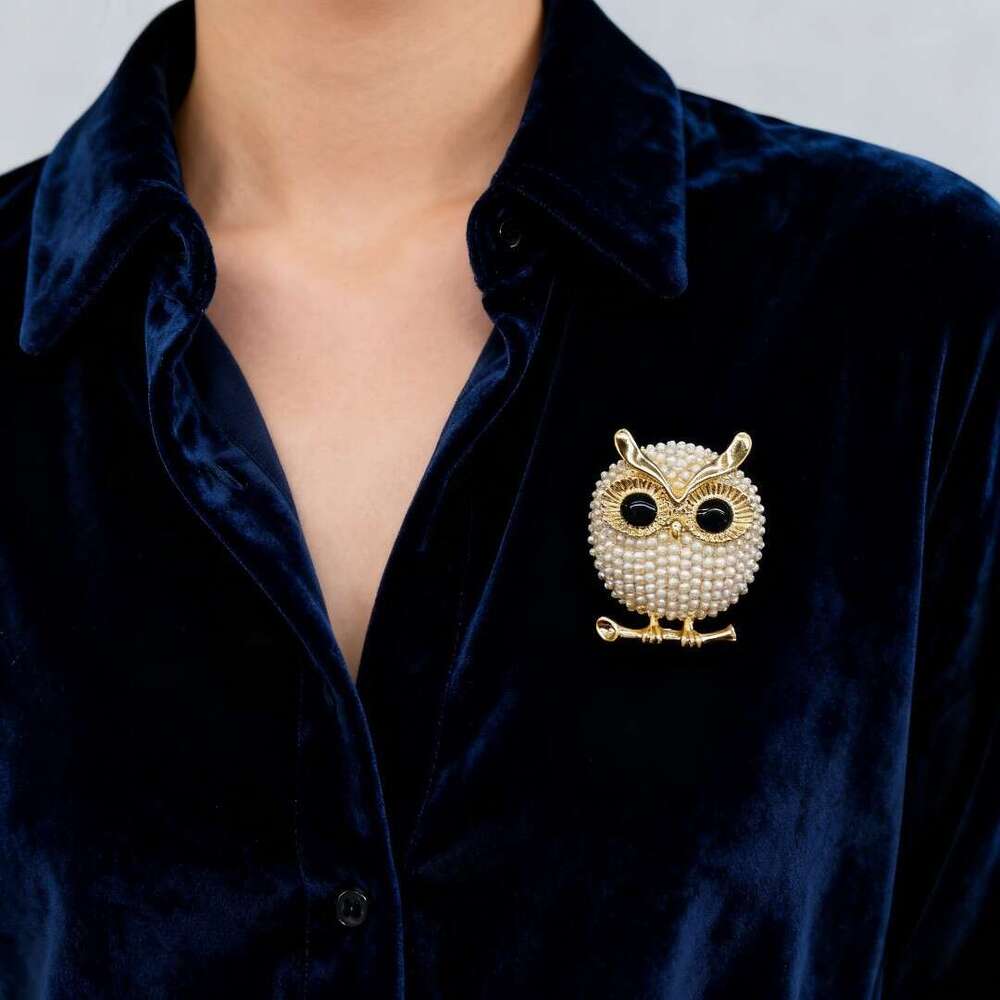 New Korean Version Owl Exquisite Versatile Pearl Brooch Alloy Pin Scarf Buckle Dual-use Accessory Hot Sale