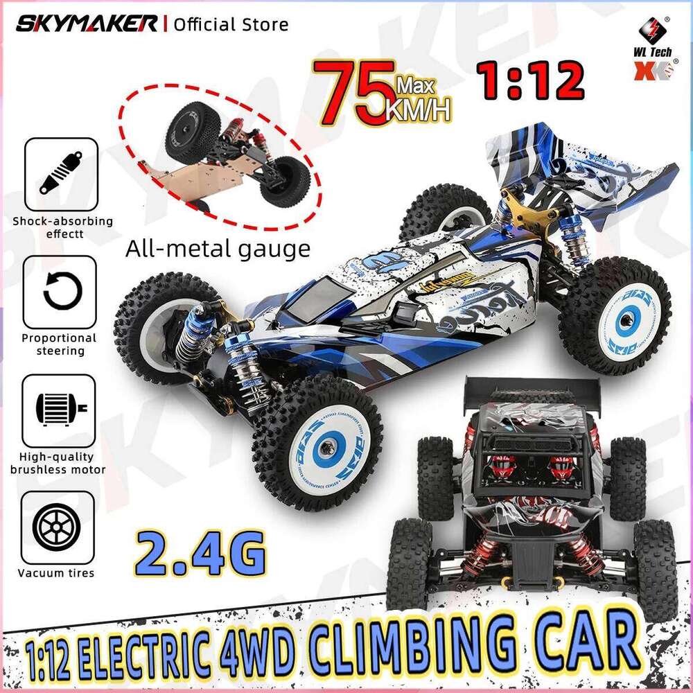 WLtoys 1/12 Car 124016 124017 75KM/H 2.4G Brushless Vehicle V8 1:12 Remote Control 4WD Electric High-Speed Racing RC Toy Y260131