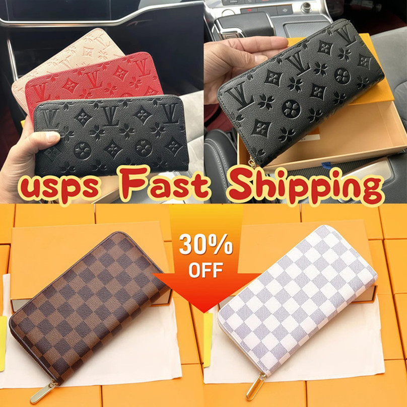 2026 Fashion Designer Wallet Luxury ZIPPY WALLET Soft Leather Men Women Iconic textured Fashion Long Zipper Wallets Coin Purse Card Case Holder Wih Box Dust bag 10A