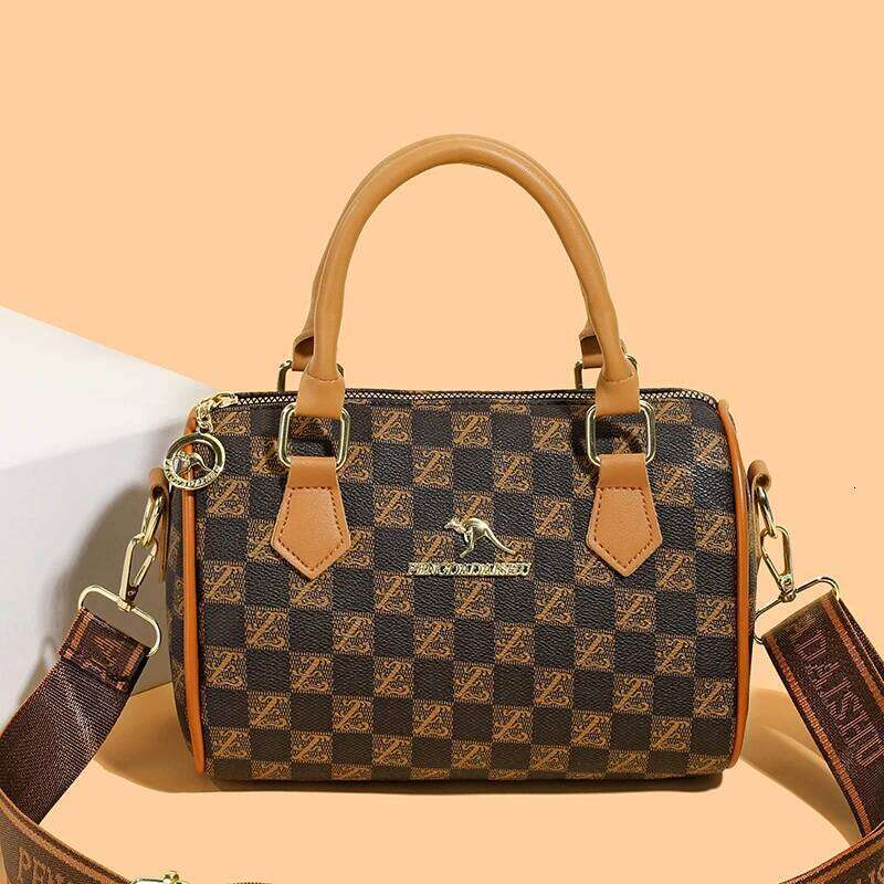 New vintage printed Boston handbag, trendy bags, versatile messenger bag