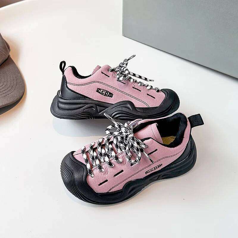 Children's Casual Sneakers 1-18 Years Old Leather Boys Girls Single Four Seasons Khaki Soft Non-slip Kids Outdoor Shoes Y260128