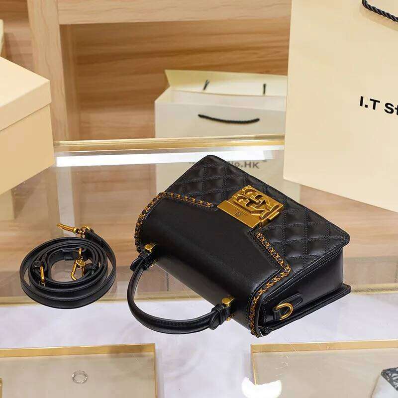 Women's genuine diamond grid handbag, women's 2023 new autumn/winter high-end designer crossbody shoulder bag