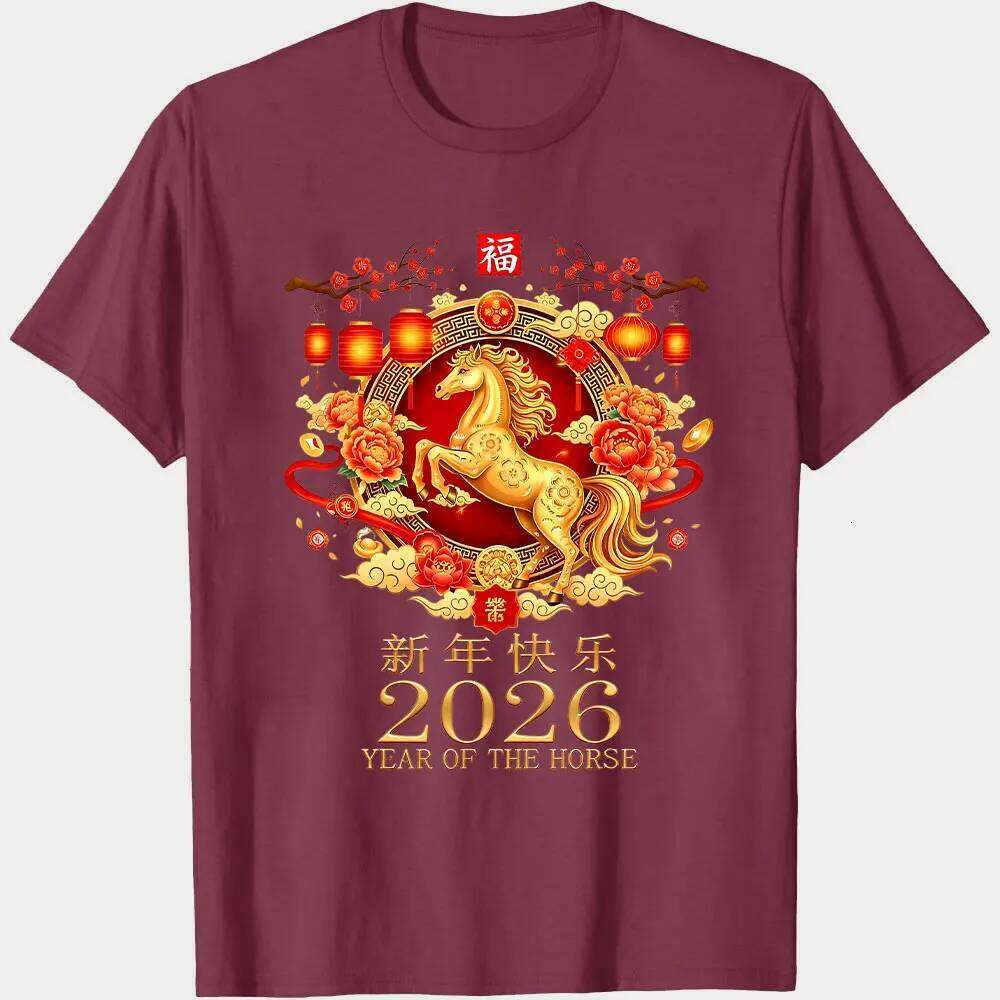 of The 2026 Lunar Chinese New Year Men Women Unisex T-Shirt Fashion Tees Horse Enthusiast O-neck Clothes C260131