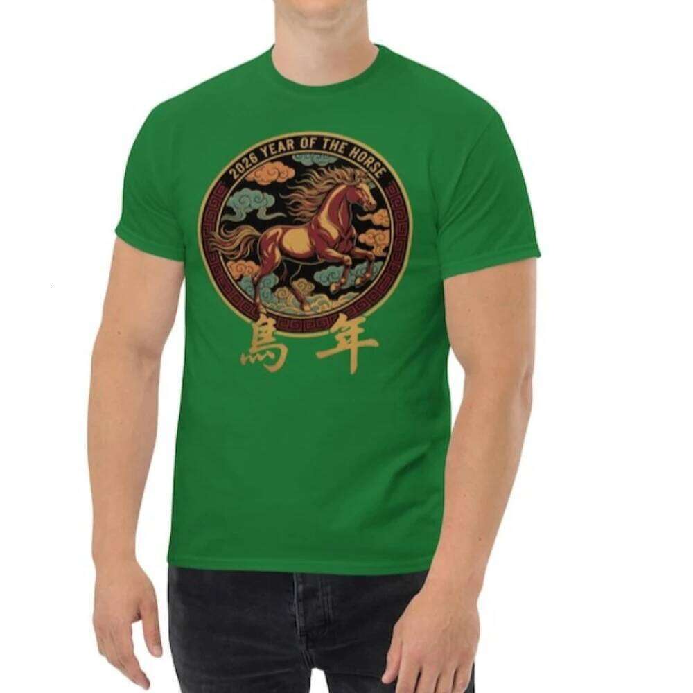 2026 of The Horse T-Shirt Chinese Zodiac Tee Lunar New Year Unisex Tops Creative Design Men Women Fashion Holiday Tshirt C260131