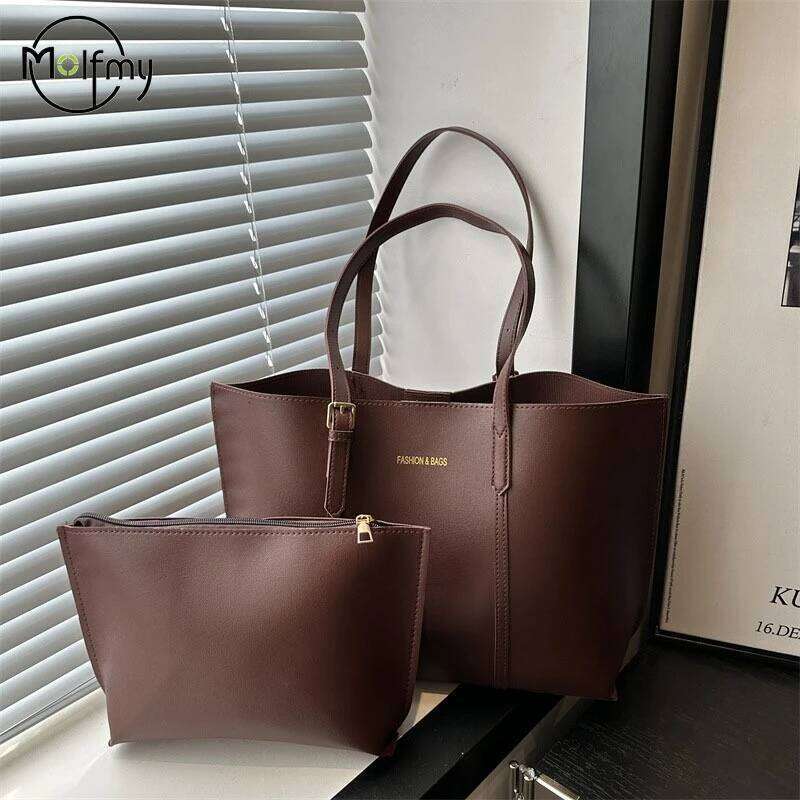 Large Capacity Women's Bag Soft Leather Tote Bags Casual Versatile Single Shoulder Handbag Mommy Handbags 2025 Autumn and Winter XJ260130