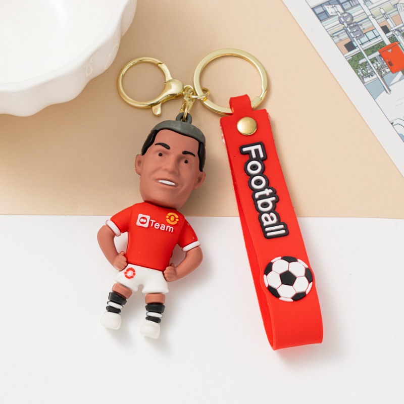 Keychain Messi Cartoon Star Soccer Cute birthday gift Football Player Figure Pendant for Backpack Bag Charm Couple Gift Sports Accessories