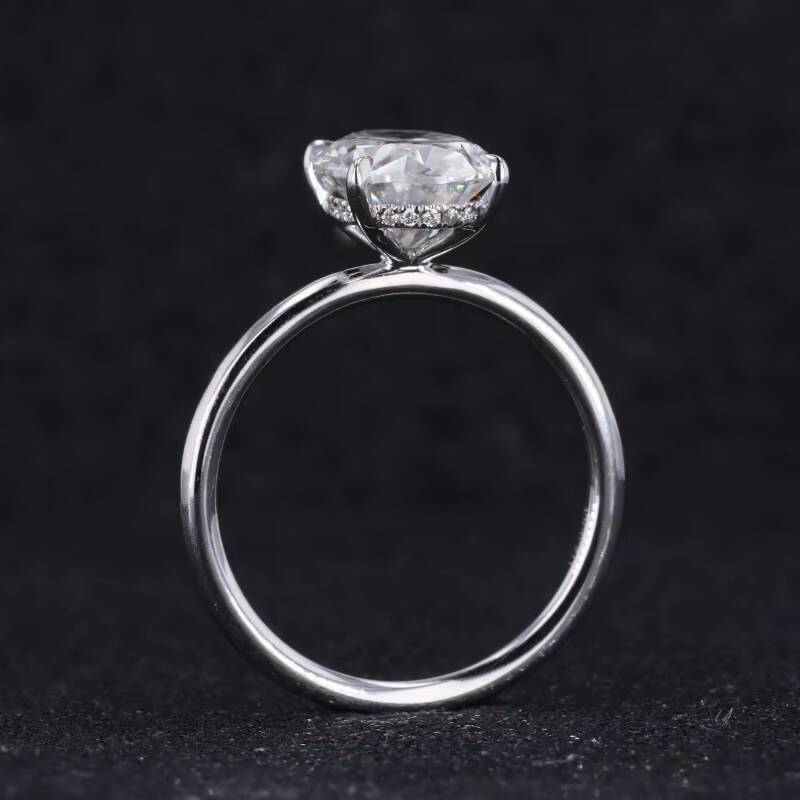 Classic Design Hand-made Solitaire Style 14k Solid Gold 811mm Oval Moissanite Stone Ring
