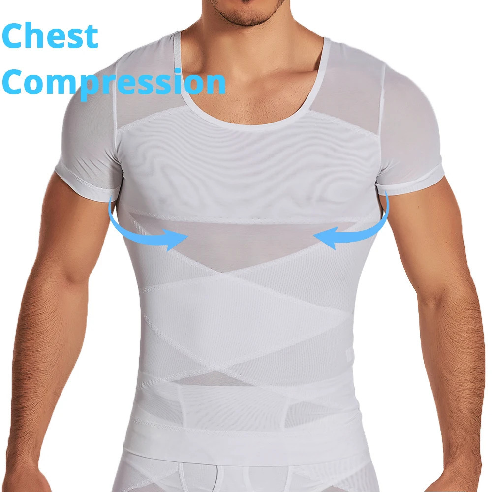 CXZD Mens Compression Shapewear Vest Undershirt Tank Top Workout Shirts Tummy Slimming Abdomen Body Shaper Waist Trainer Tops 260108