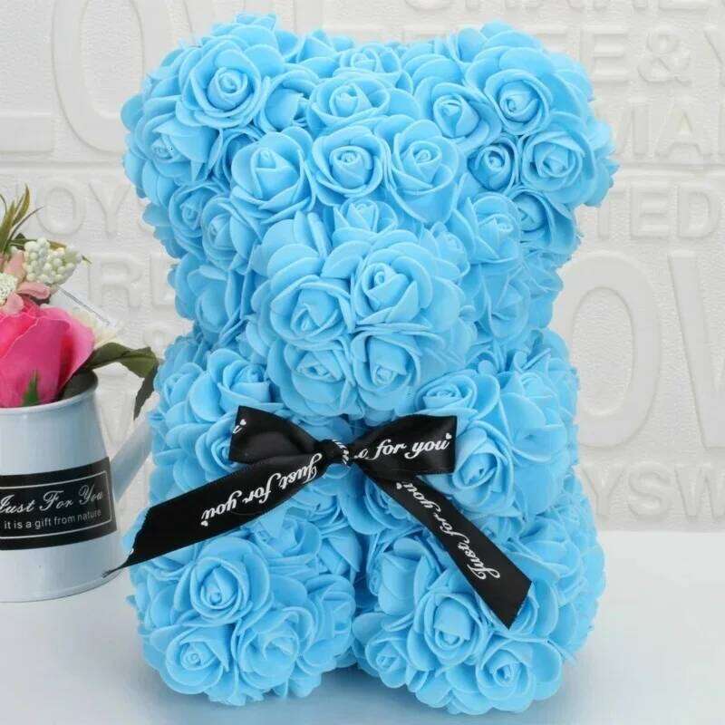 Romantic Eternal Flower Rose for Valentine's Day Wedding Anniversary Hug Bear Home Decor Christmas Birthday Gift Y260131