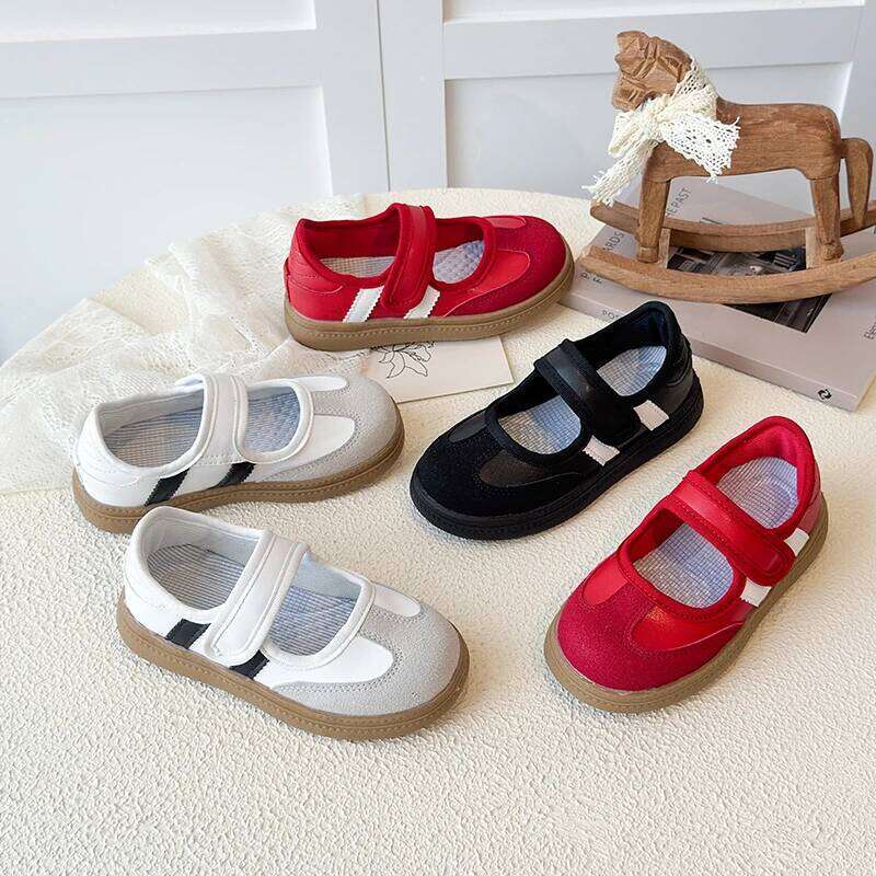 Children's Casual Sneakers Ages 3-18 Red Boys' and Girls' All-Season White Soft-Sole Anti-Slip Training Shoes for Kids Y260128