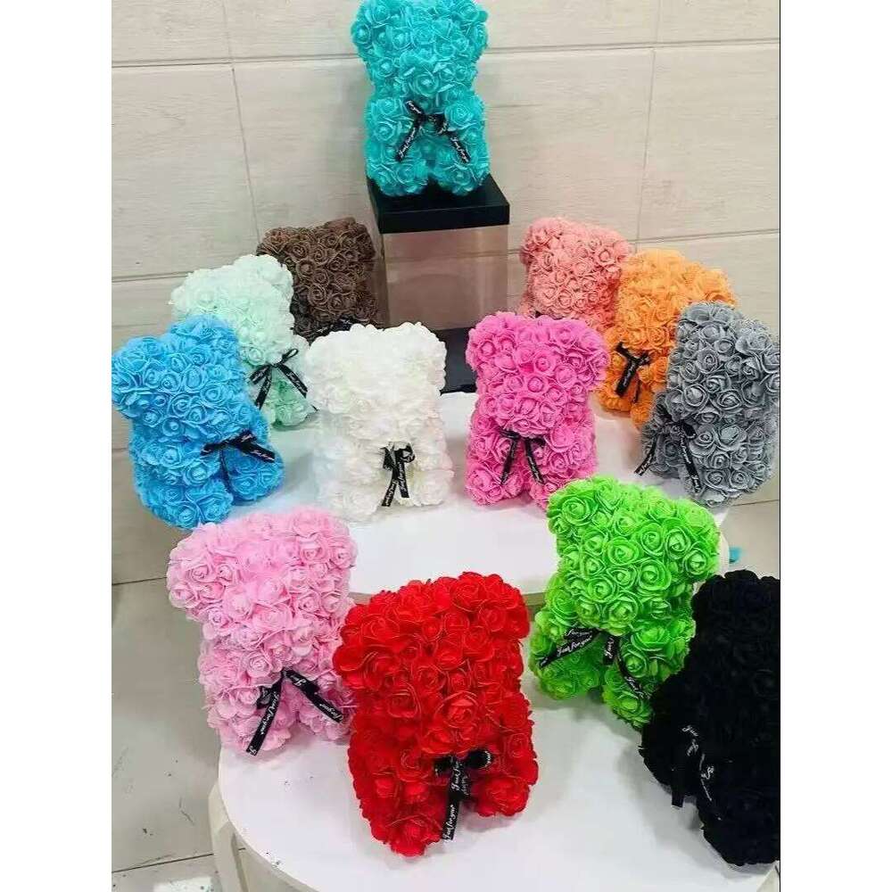1pc Valentine's Day Creative Rose Gift PE Flower Romantic Foam Hug Bear Y260131