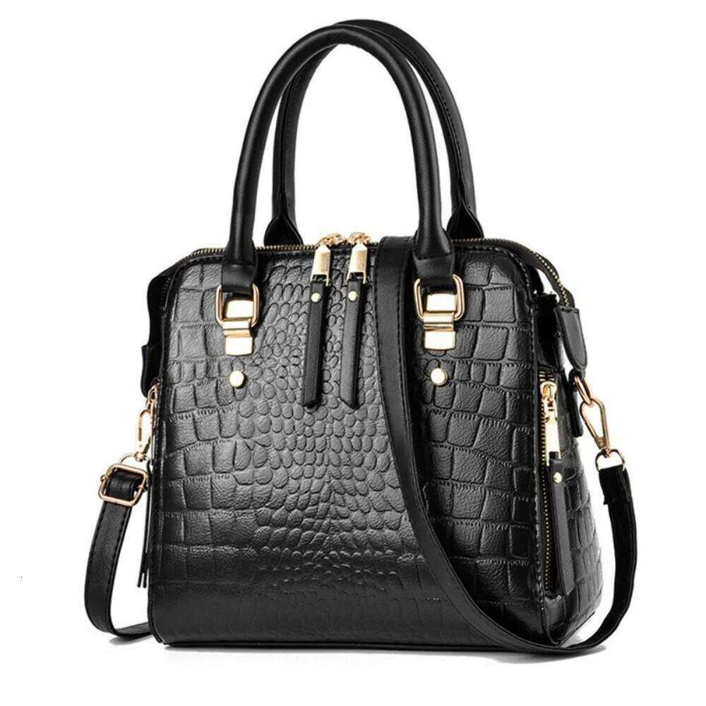 Luxury Crocodile Pattern Handbag Women Winter New PU Leather Tassel Shoulder Brands Design Handle Bag Lady Purse Handbags
