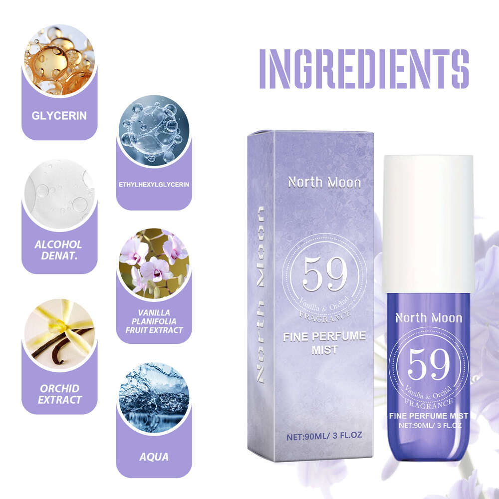 North Moon Vanilla Spray Fresh Natural Orchid Scent Elegant Long-lasting Light Fragrance Date Perfume S260131