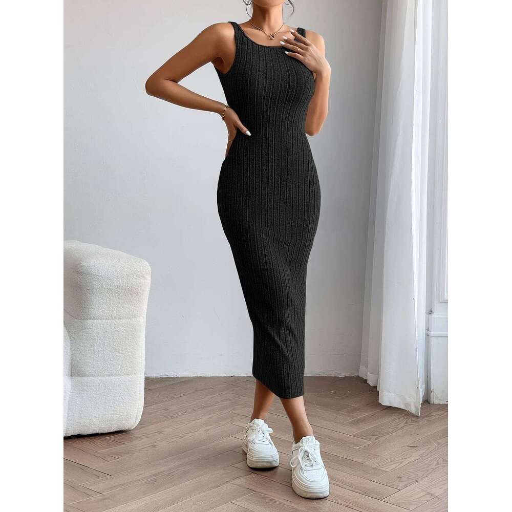 A slimming form-fitting knitted dress with a European and American style XJ260131