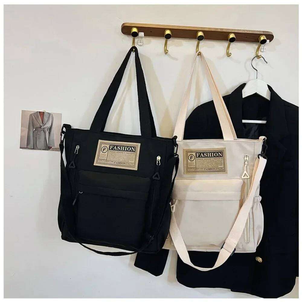 Newest Female Teens Students' Shoulder Bag Style Contrast Color Handbag Stylish Nylon Korean Crossbody Shopping Bags 2024