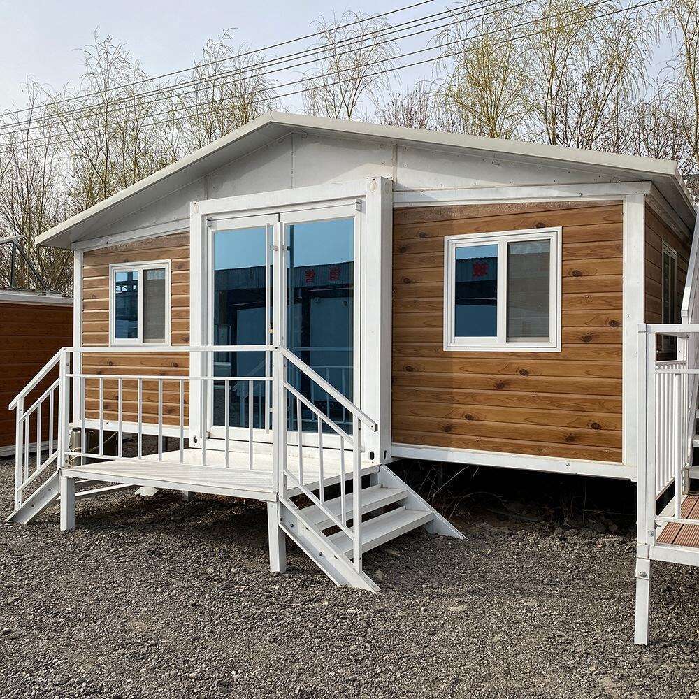 Double Wing Folding House 20ft 40ft Expandable Home With Fireplace Prefab Modular Container Studio For Cozy Winter Living And Comfort