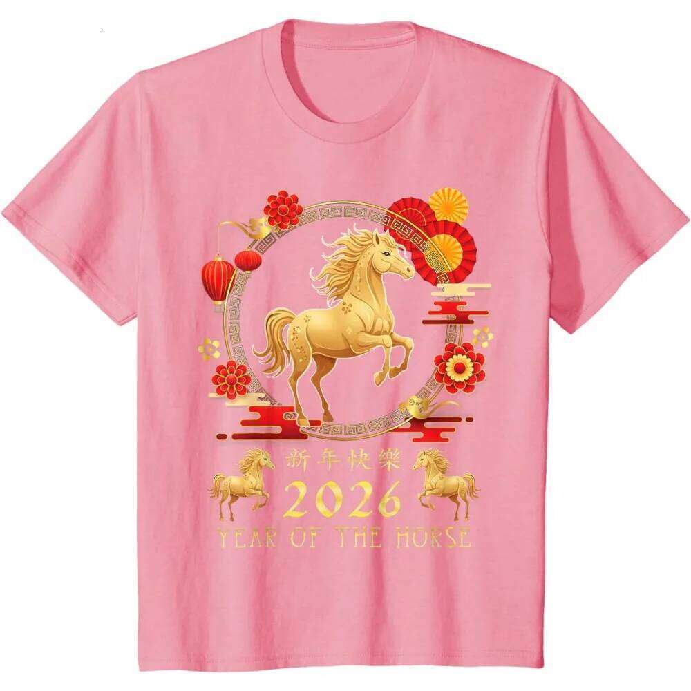 Chinese New 2026 Year of The for Women Men T-Shirt Fashion Vintage Horse Y2k Clothes Graphic Cotton Camisetas C260131